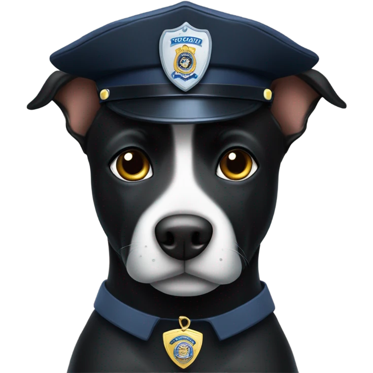 black dog wearing police uniform  emoji
