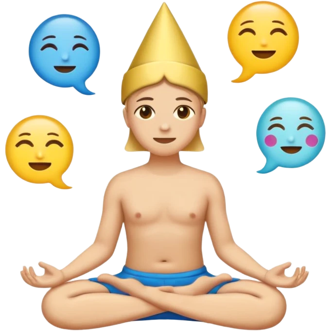 split circle: one half shows a party emoji 🎉 (pleasure), the other a person meditating 🧘 (meaning)—flat vector style, labeled “Type 1” and “Type 2.” emoji