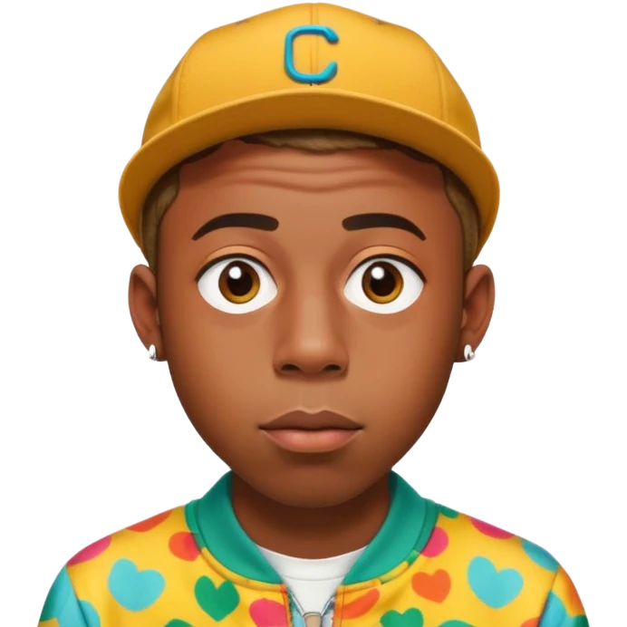 Tyler the Creator rapper with distinctive style and short hair emoji