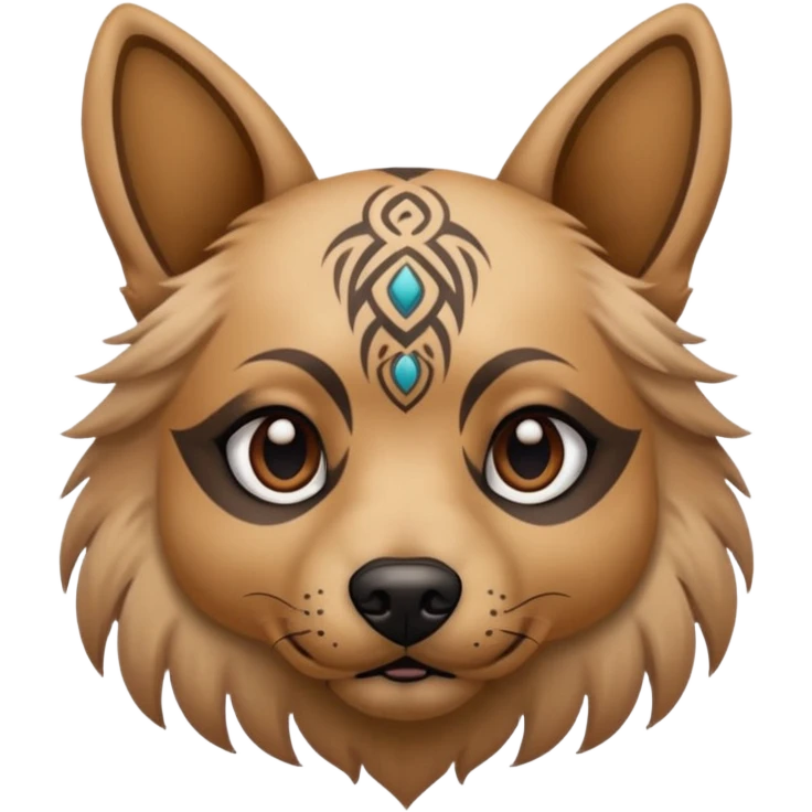dog with face tribal tattoo emoji