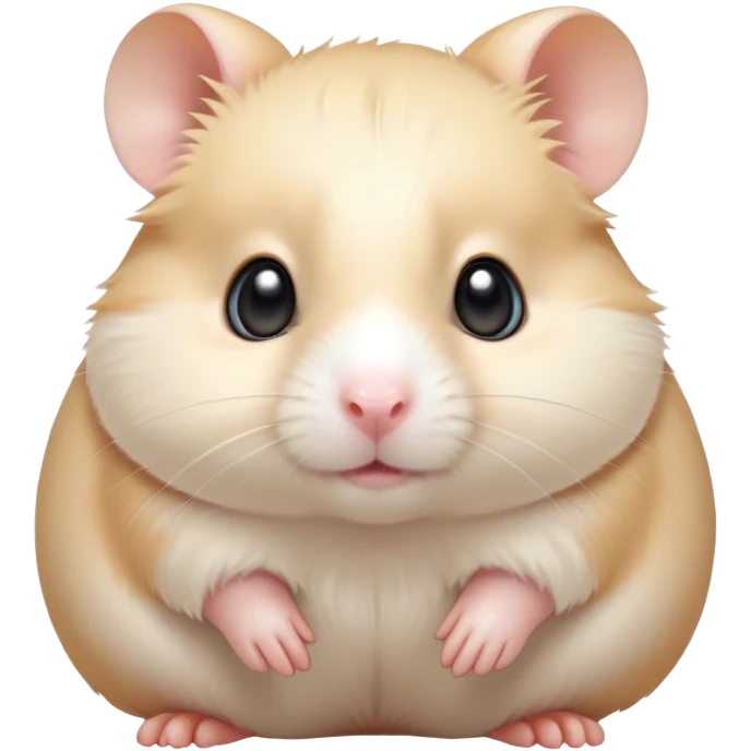 Cinematic Cute Cream Hamster Portrait Emoji, Head tilted playfully and inquisitively, featuring a silky, pristine cream coat with a gentle sheen, round, sparkling dark eyes filled with curiosity, Simplified yet irresistibly adorable features, highly detailed, glowing with a warm, friendly glow, high shine, affectionate and lively, stylized with a touch of whimsy, bright and endearing, soft glowing outline, capturing the essence of a mischievous yet loving hamster, so playful it feels like it could dash out of the screen and into your arms! emoji