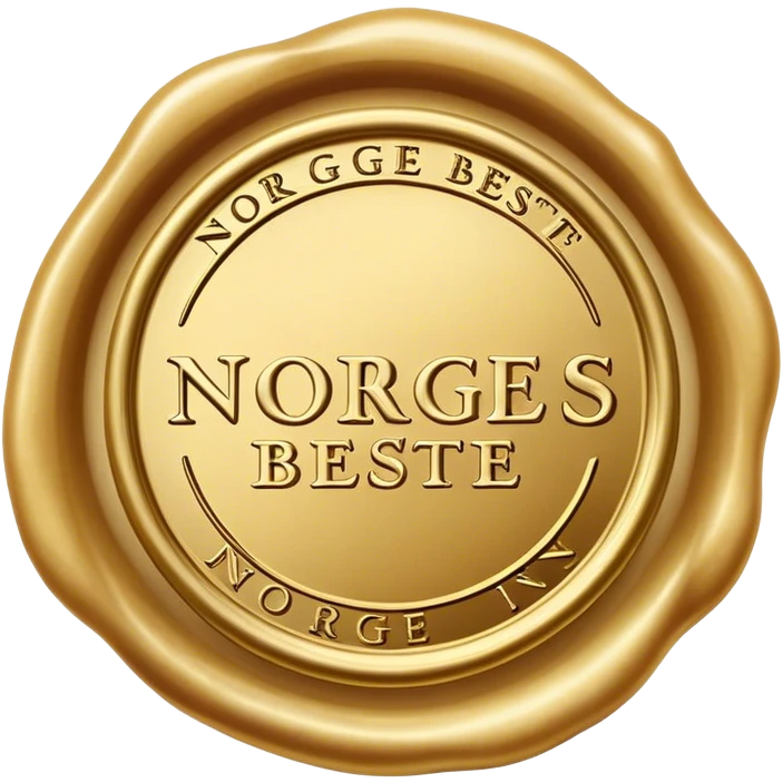 wax seal stamp with one text "Norges beste" emoji