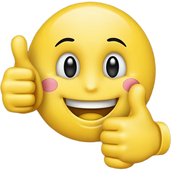 tums up with smiley face looking shock emoji