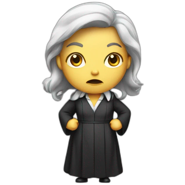 angry female judge standing emoji