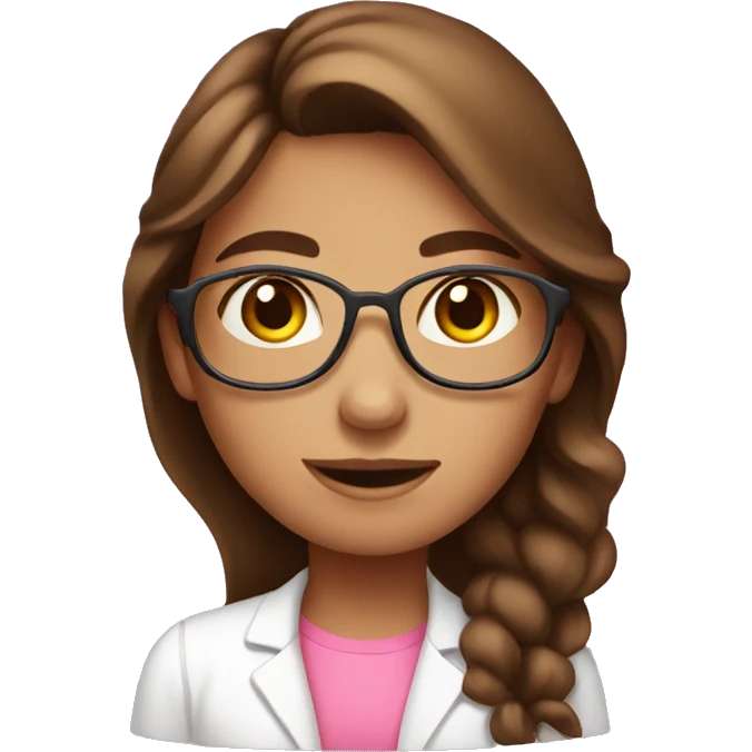 brown-hair girl doing pink chemistry  emoji
