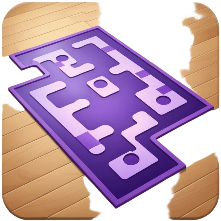 "Forty-two purple footsteps moving across a map inside an open house." emoji