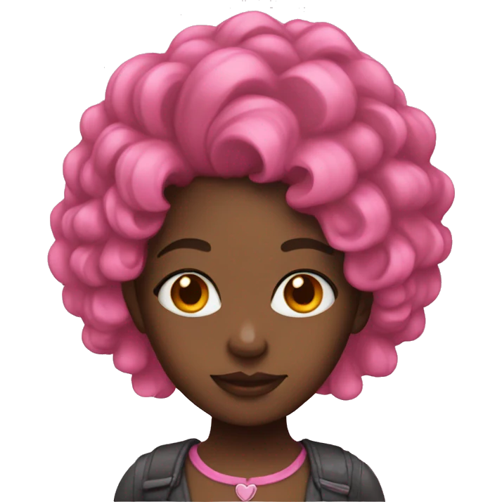 Black girl with pink hair emoji