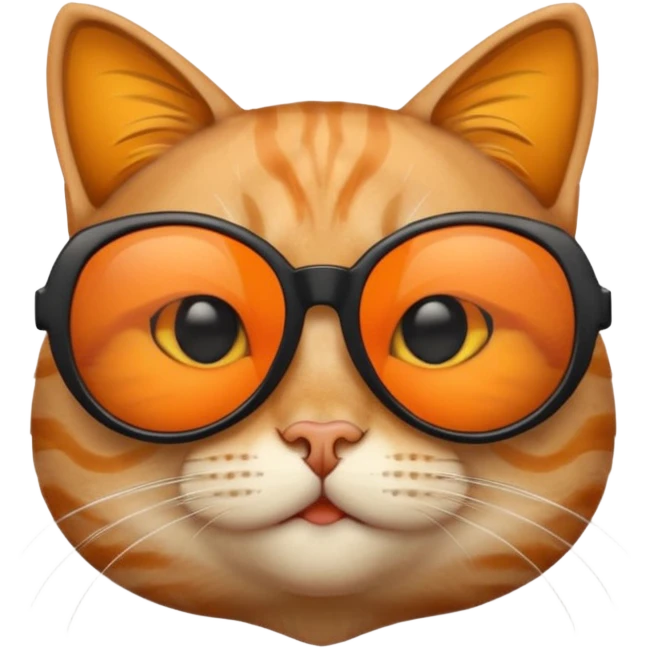 cat wearing sunglasses, simple and expressive emoji
