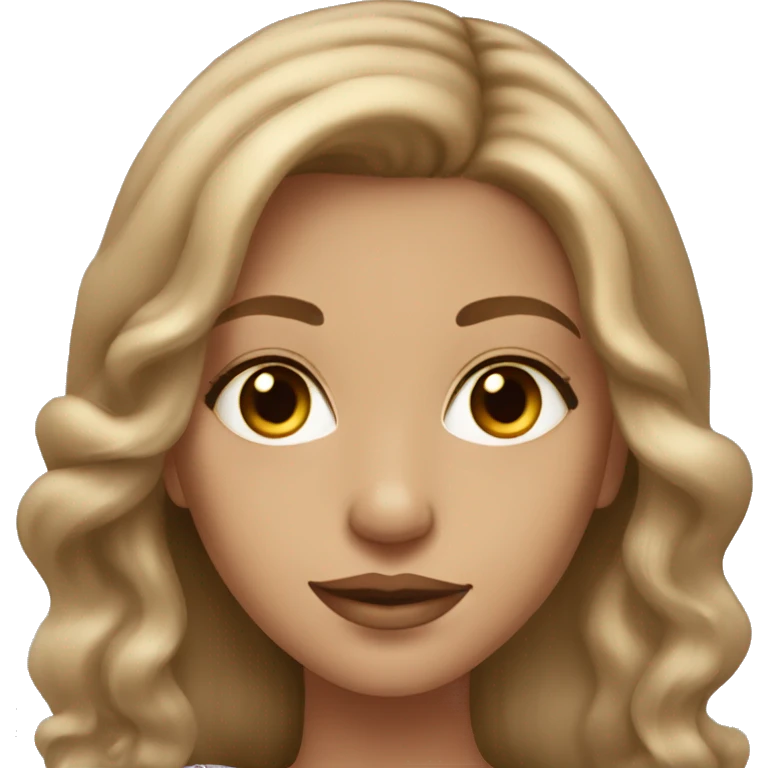 Glamorous gorgeous girl with light brown hair emoji