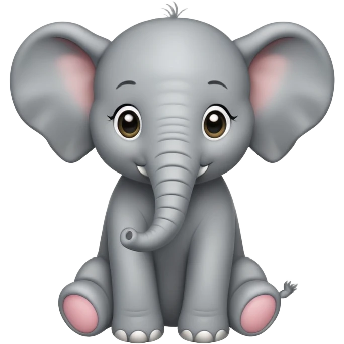 baby elephant, cute and expressive emoji