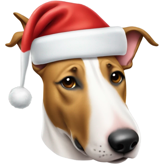 Bull terrier Santa hat emoji
