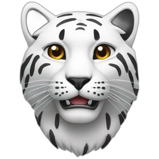 Big cat white and black agresiv emoji