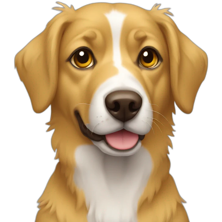 yellow messy fur mixed breed brown eyes dog emoji