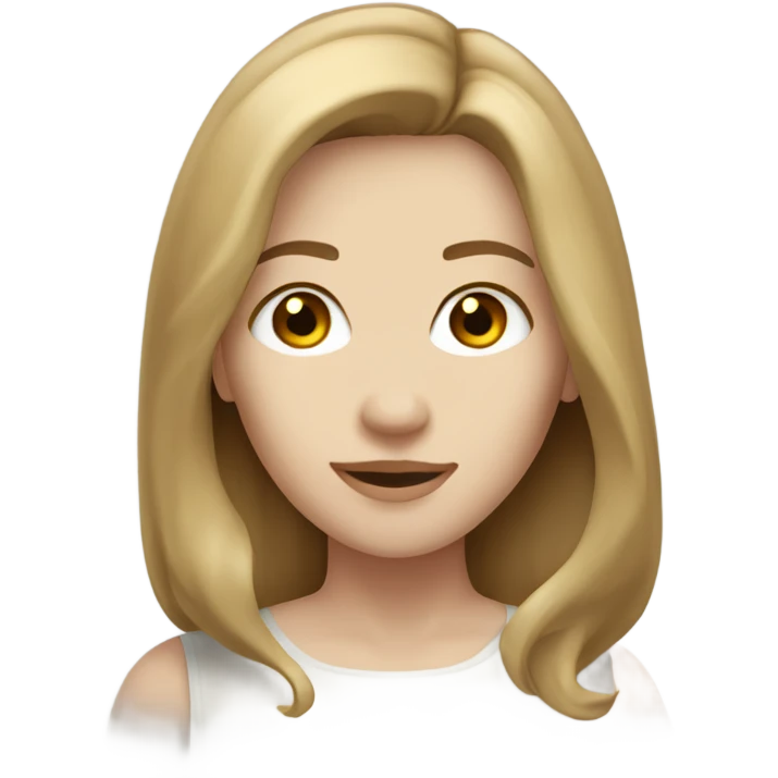 pale pretty woman with shoulder length light brown hair emoji