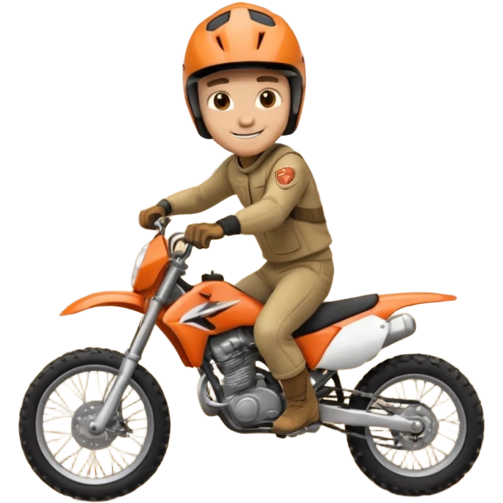 guy on dirtbike smiling for camera emoji