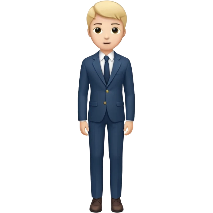 Young man, tailored trousers, a crisp button-down shirt, a blazer, and tie

 emoji