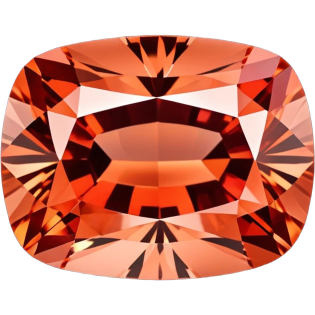 Cushion cut Padparadscha sapphire with salmon coral color and exceptional brilliance emoji