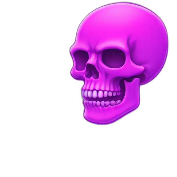 neon sign skull outline emoji