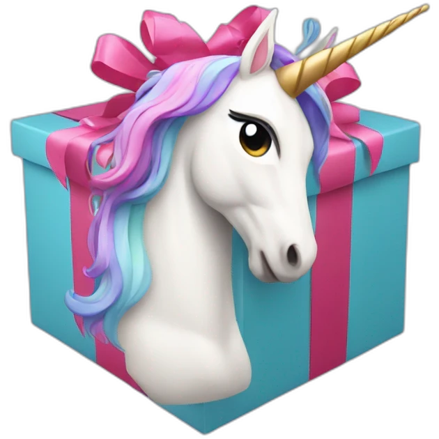 unicorn from gift box emoji