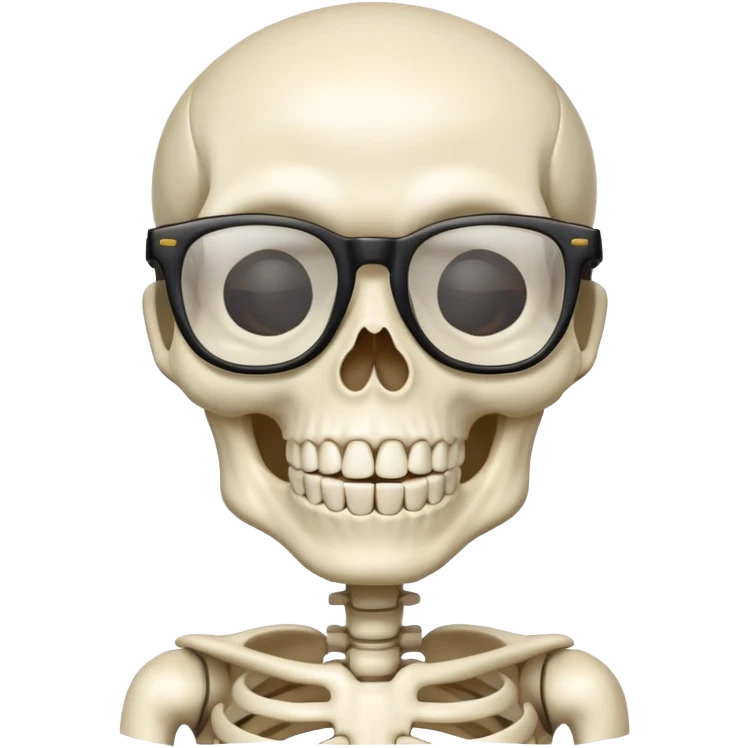Skeleton wearing a glass emoji