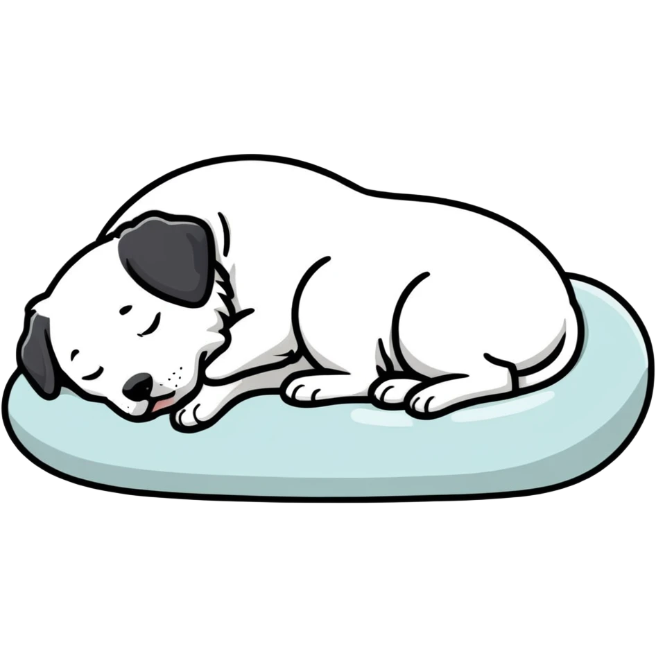 White dog sleeping emoji