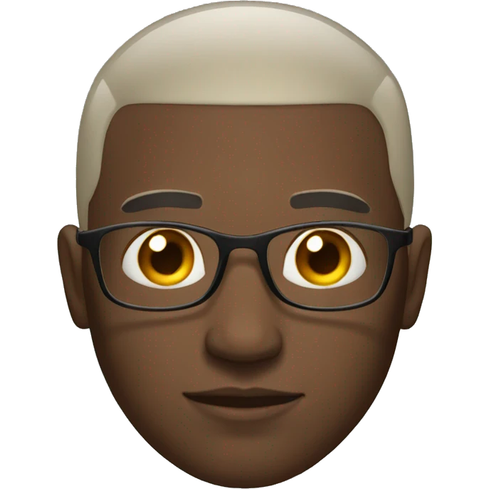 Black man with glass  with no hair emoji