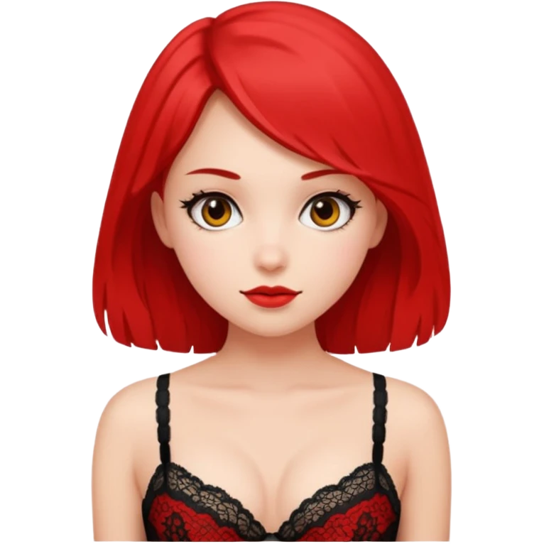 Girl with sexy bra and miny skart emoji