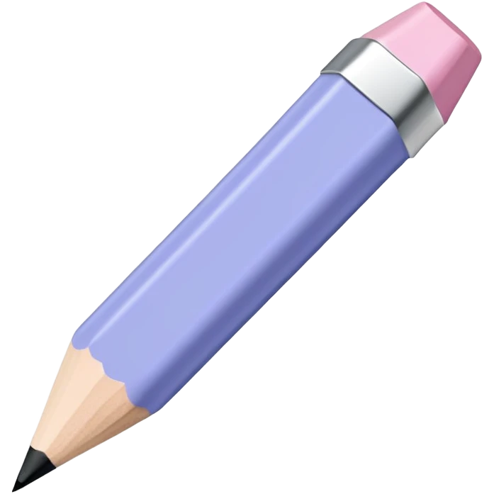 Chunky periwinkle pencil with light pink eraser, pencil emoji  emoji