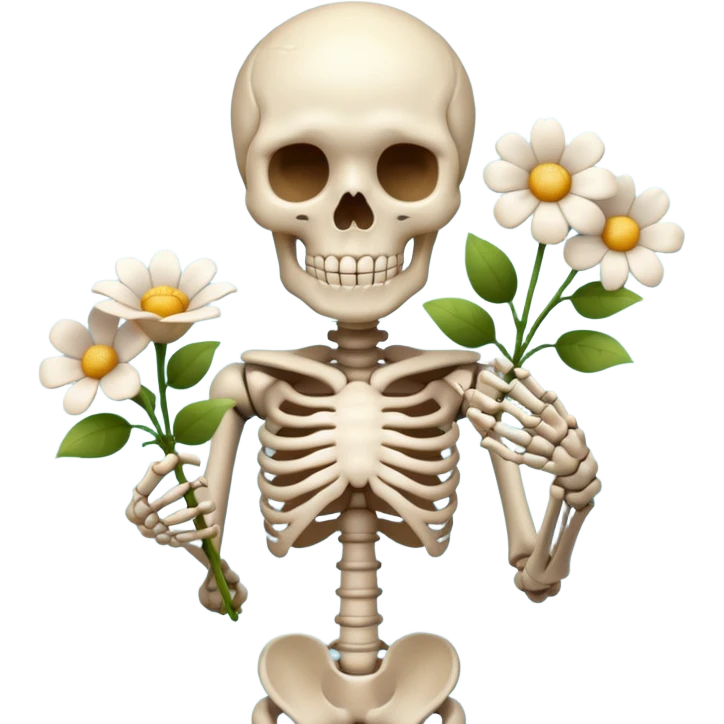 skeleton with flowers  emoji