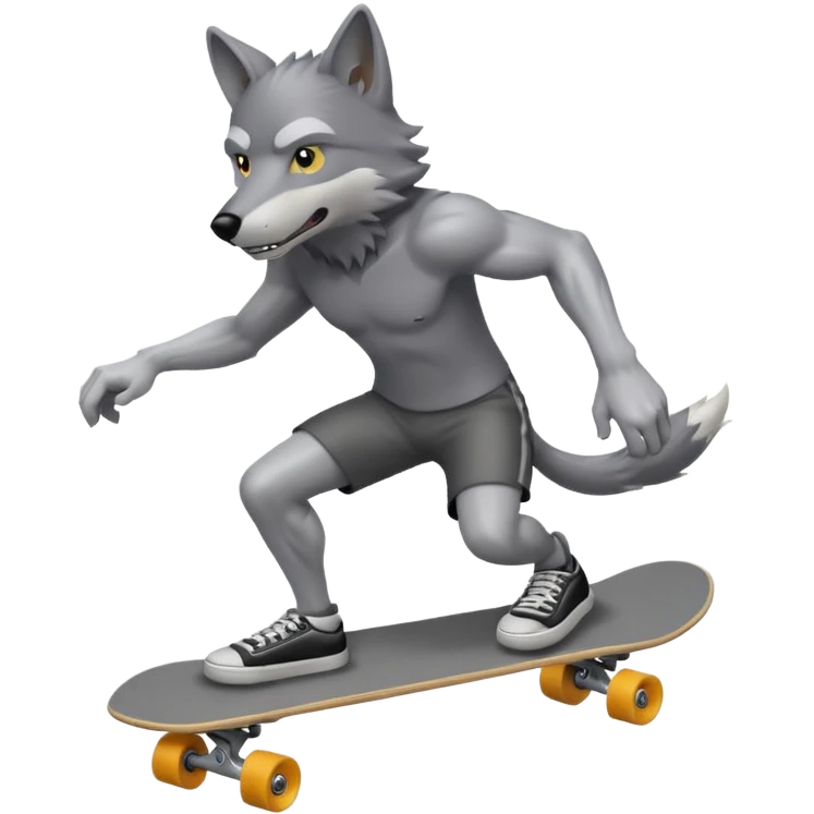 волк на скейтборде emoji