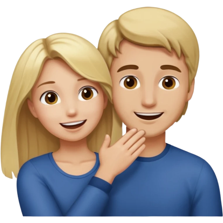 blonde girl tickling brown haired white man emoji