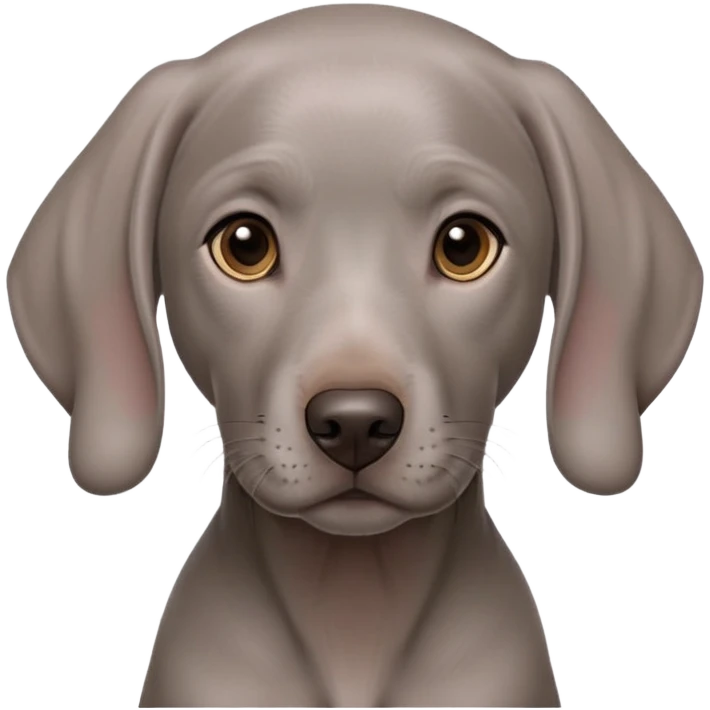 cinematic-noble-weimaraner puppy-portrait-emoji,-poised-and-regal,-with-a-strong,-athletic-build-and-a-lustrous,-well-groomed-grey fur,-deep-set-soulful-brown-eyes,-simplified-yet-sharp-and-sophisticated-features,-highly-detailed, emoji