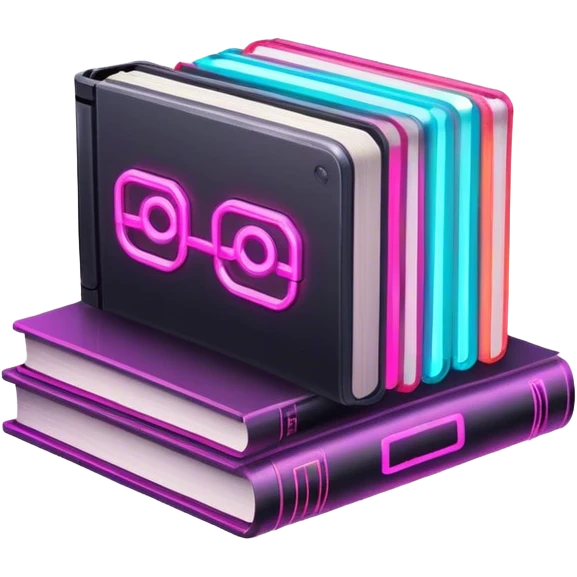 books cyberpunk neon emoji
