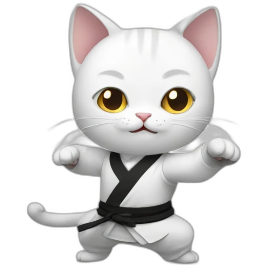 White cat kungfu emoji