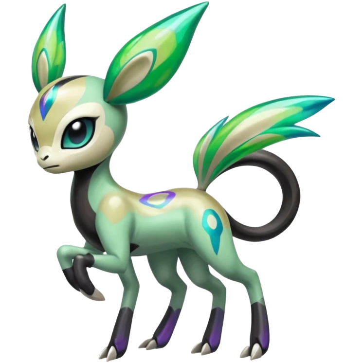 Colorful Shiny Edgy Cool Badass Painted Splashed Exotic Meloetta-Palkia-Virizion-Venom-Fakémon-creature-hybrid emoji
