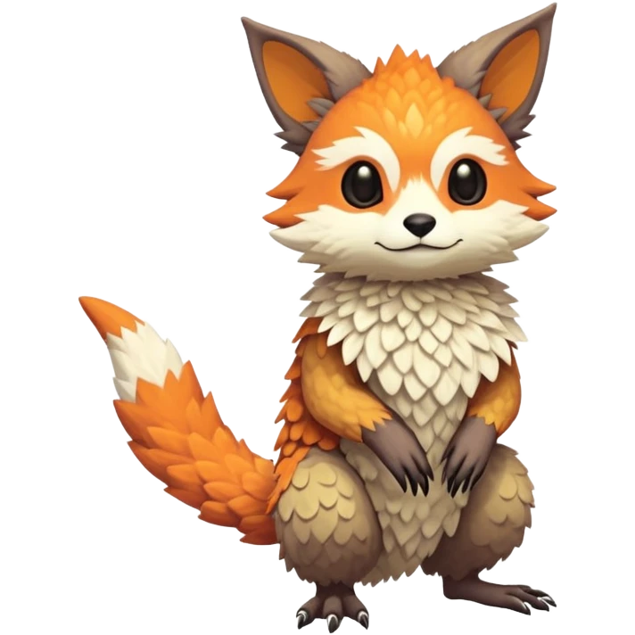 lush warm-colored Fakémon-Trico-creature (full body) emoji