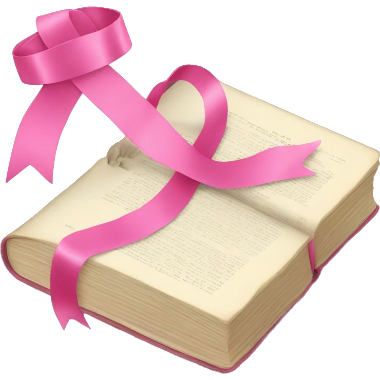 Law book with pink ribbons emoji