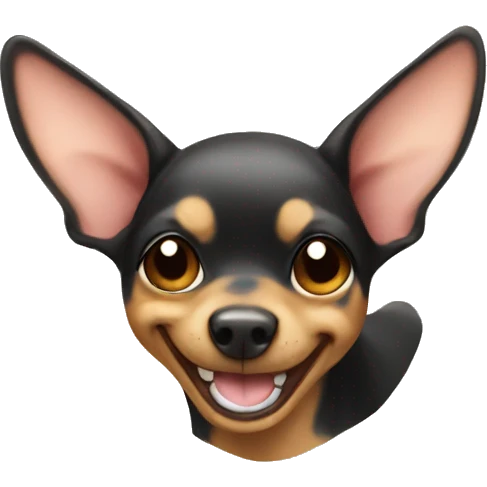 mini pincher smiling emoji