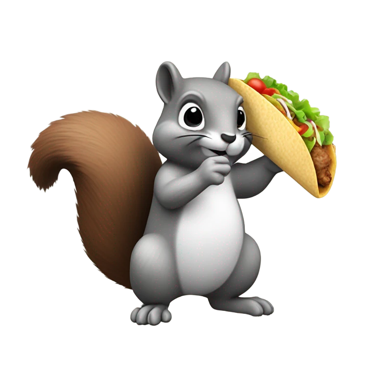 squirrel eating a taco emoji