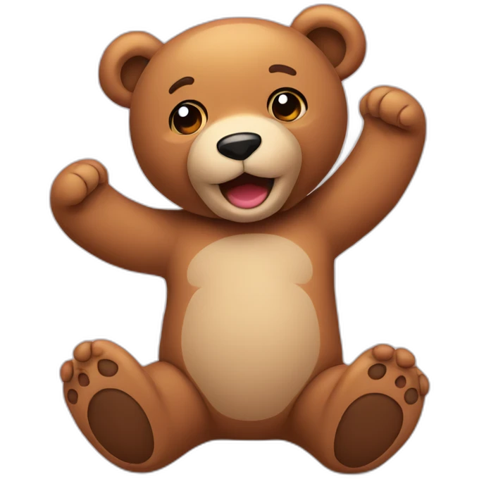 teddy bear arms open cute emoji