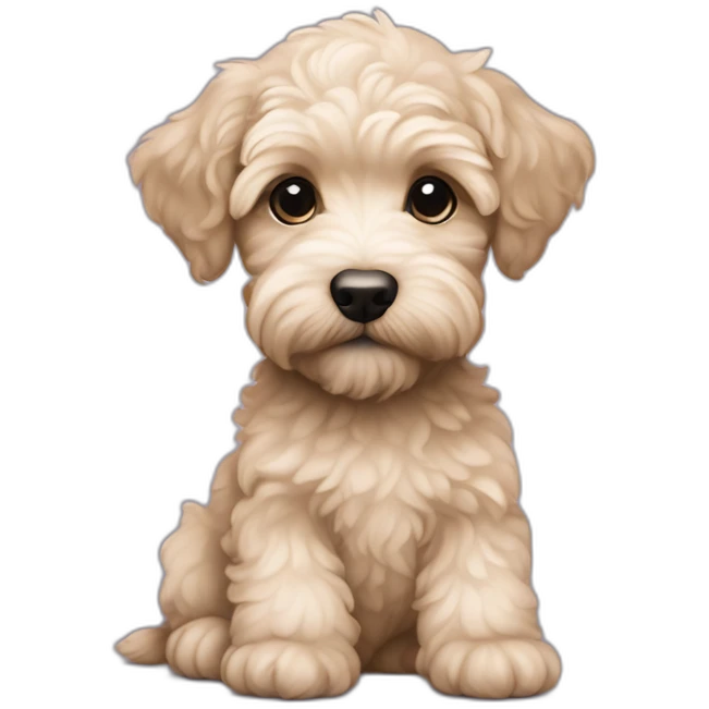 champagne coloured schnoodle puppy emoji