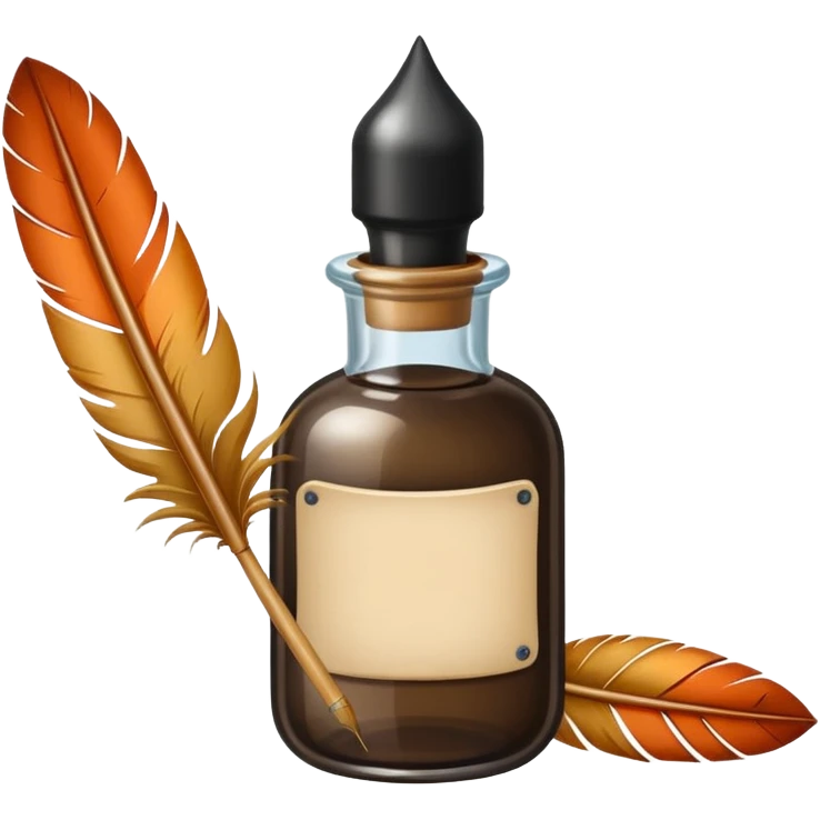 feather quill and ink bottle emoji