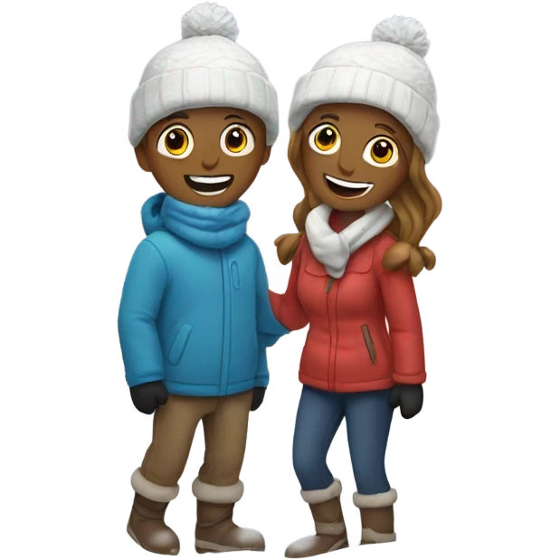 Couple in the snow for Christmas  emoji