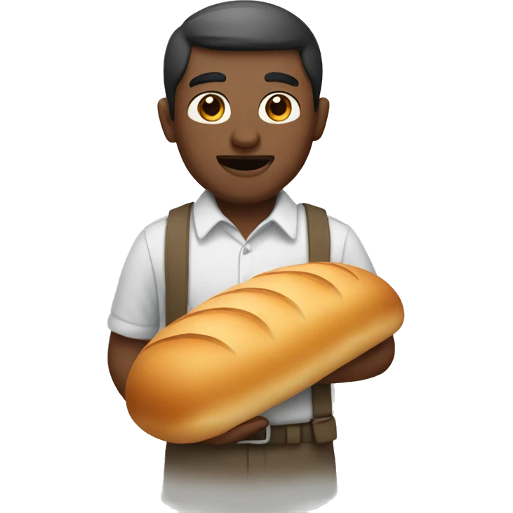a man with a bread emoji