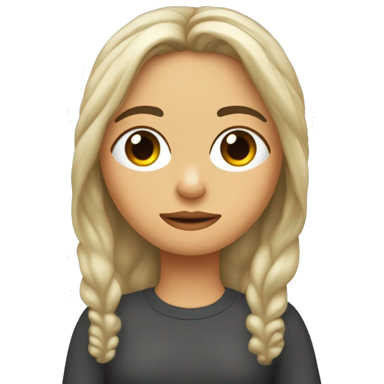 Una chica dormida encima de una almohada con los ojos cerrados y con el cabello largo negro  emoji