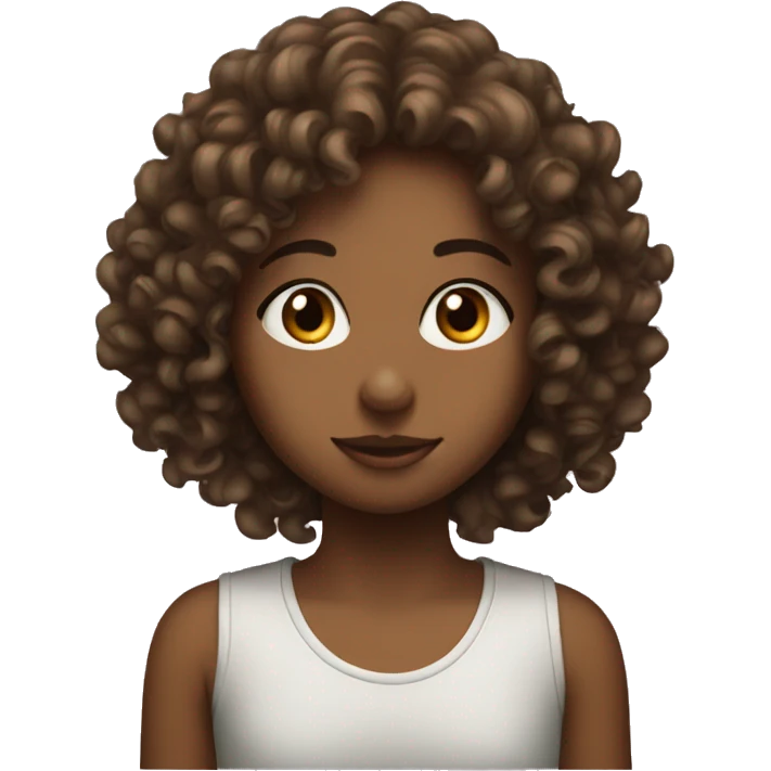 girl curly with brown eyes drinking match emoji