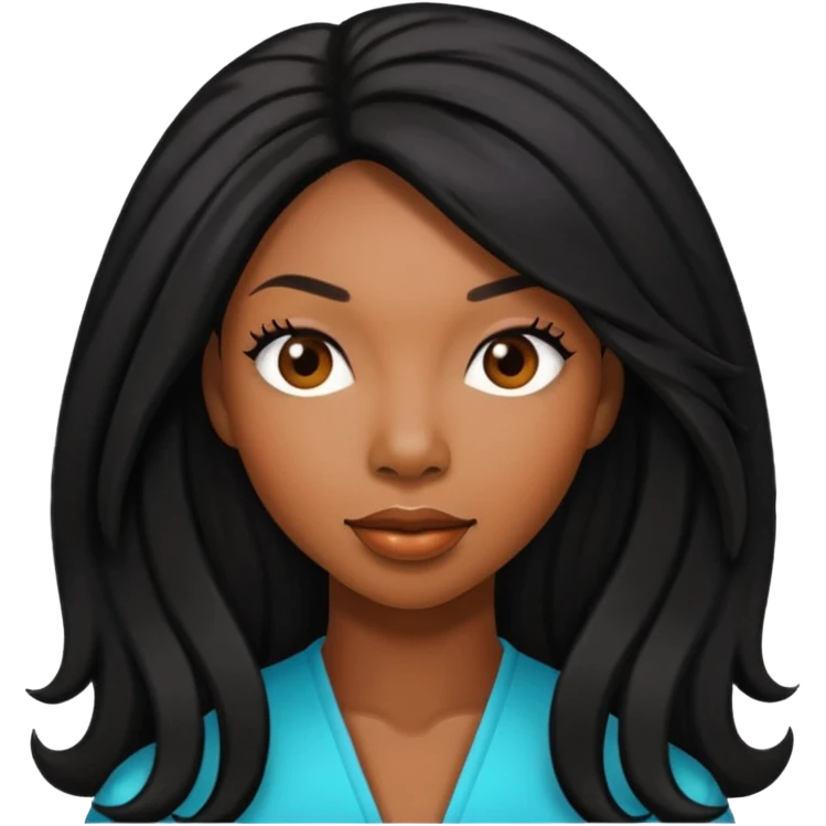 Brandy Norwood with black long hair emoji