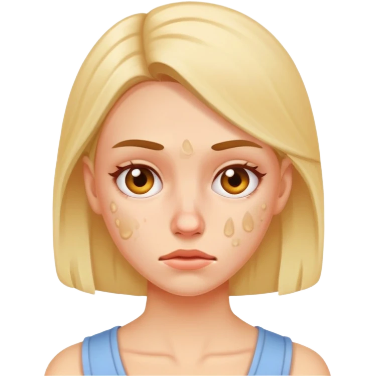 Woman with bad acne emoji
