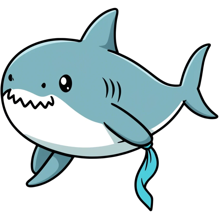 Shark with a bow emoji