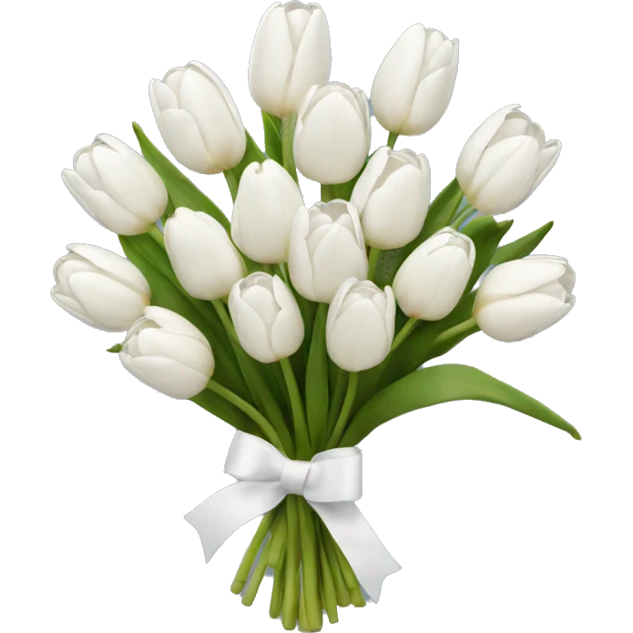 white tulip bouquet  emoji
